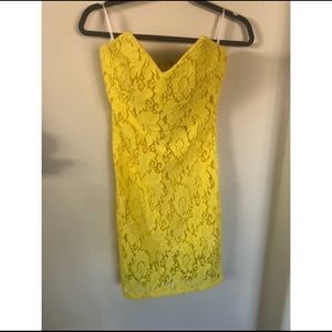 NWT BEBE STRAPLESS LACE DRESS